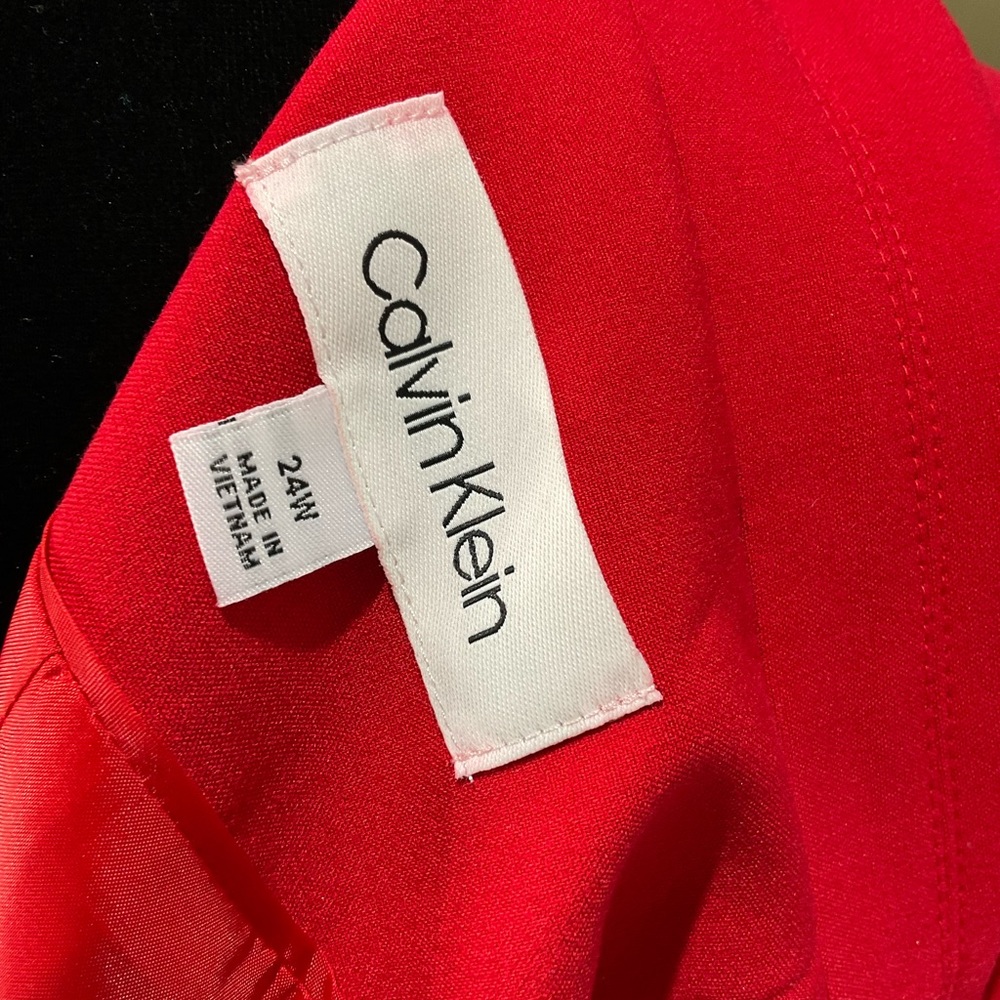 New Red Calvin Klein Suit Jacket - Picture 5 of 6